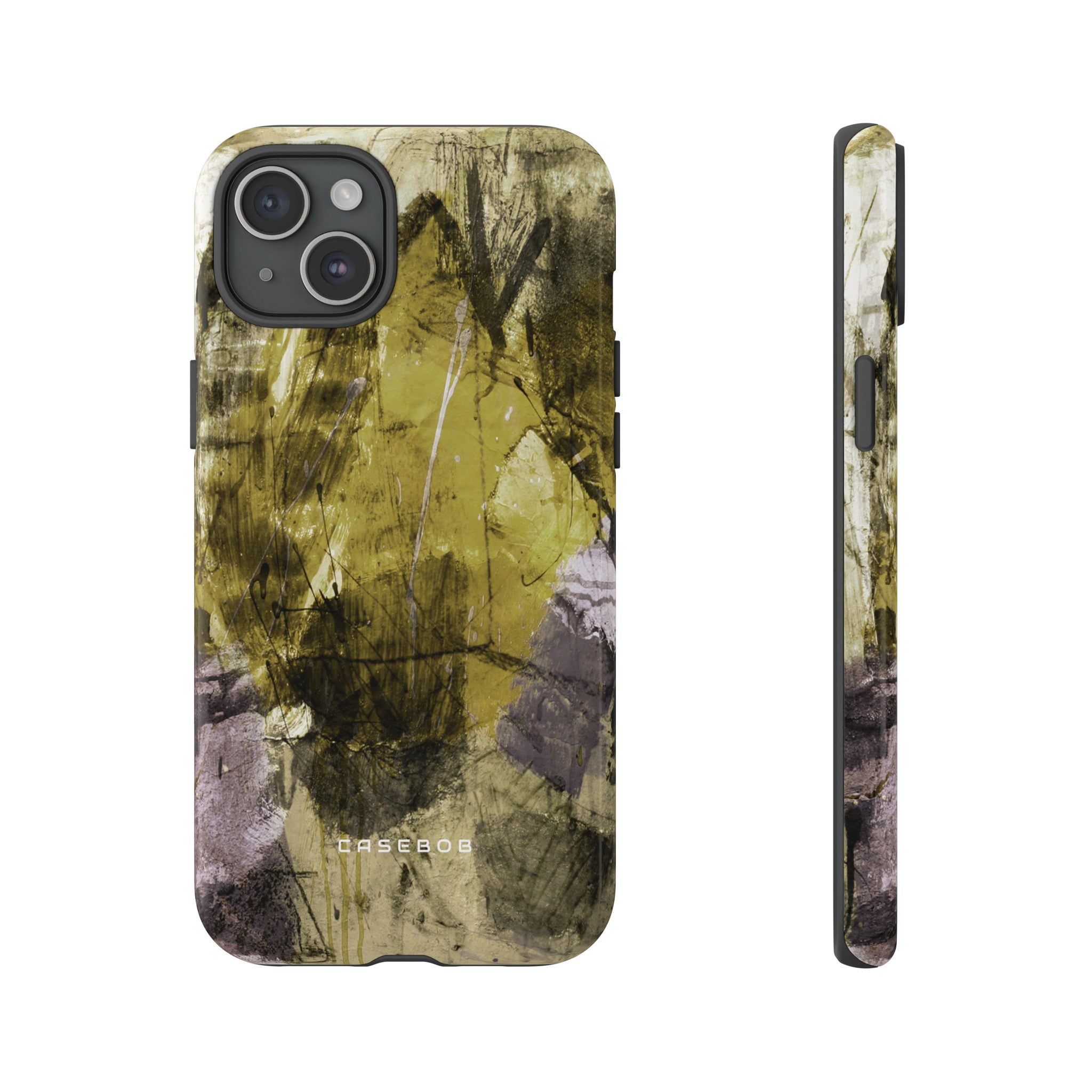 Yellow Grunge Art Phone Case - Protective Phone Case