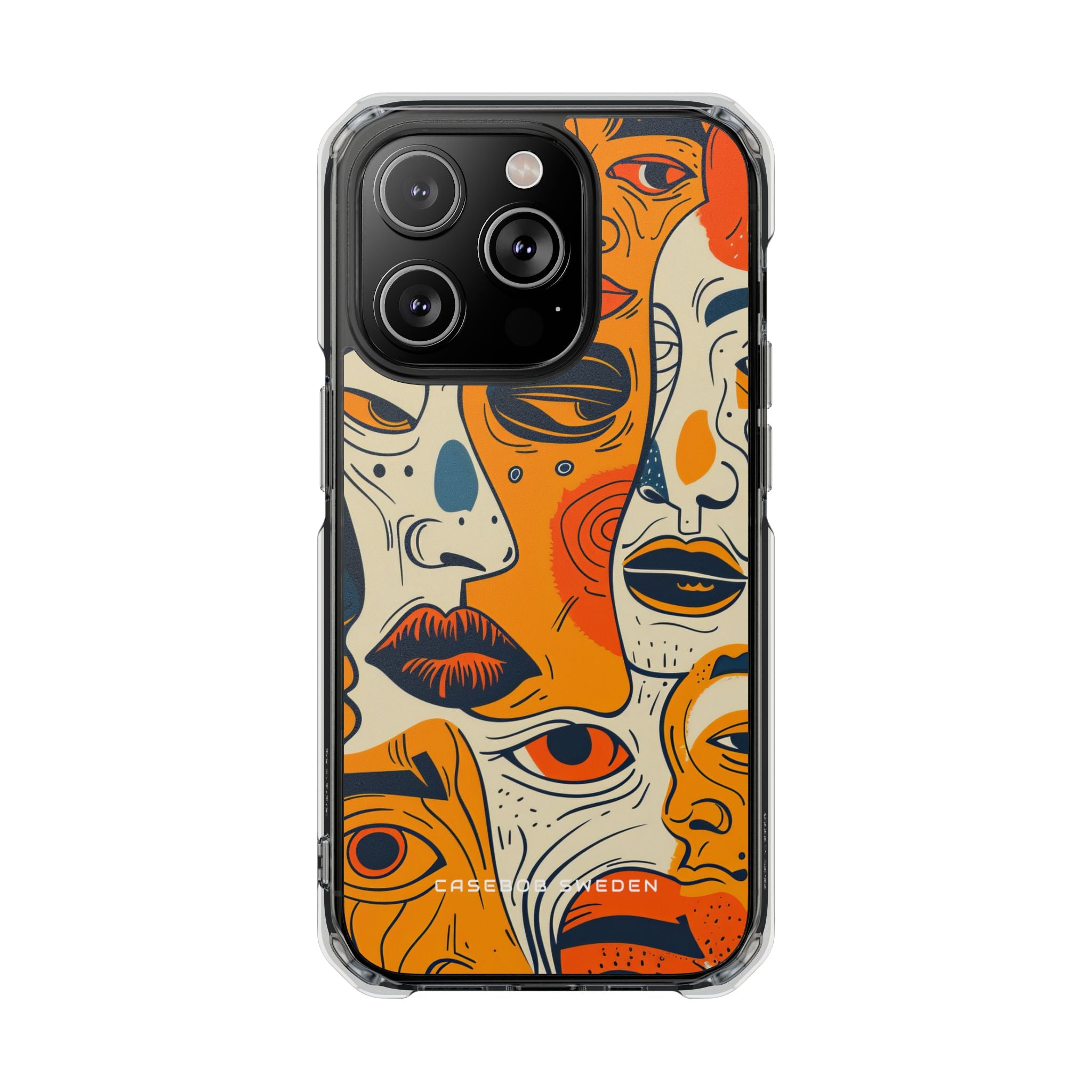 Gradient Face Mosaic iPhone 14 - Clear Impact Phone Case