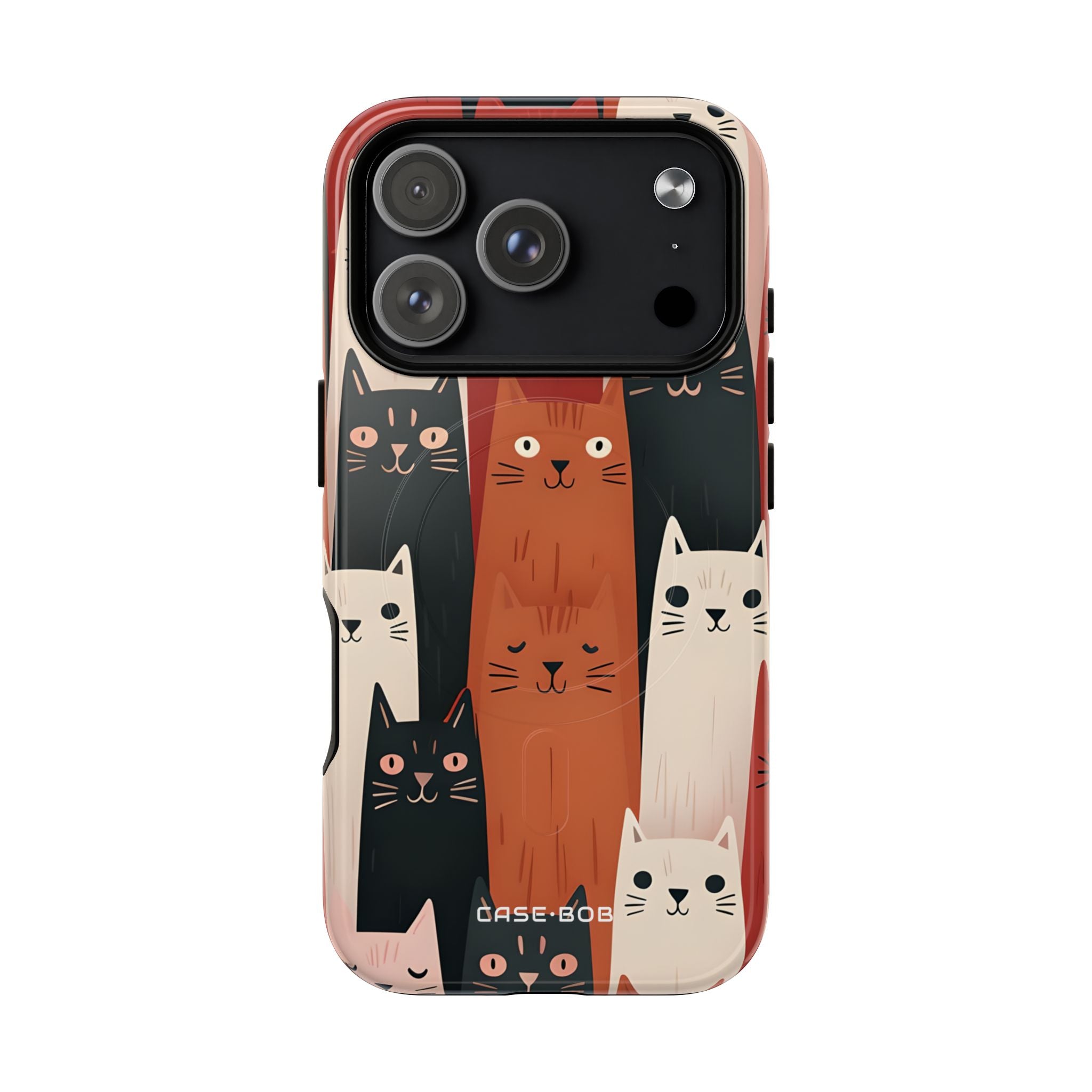 Elongated Cats Black iPhone 17 Pro Case - Tough+