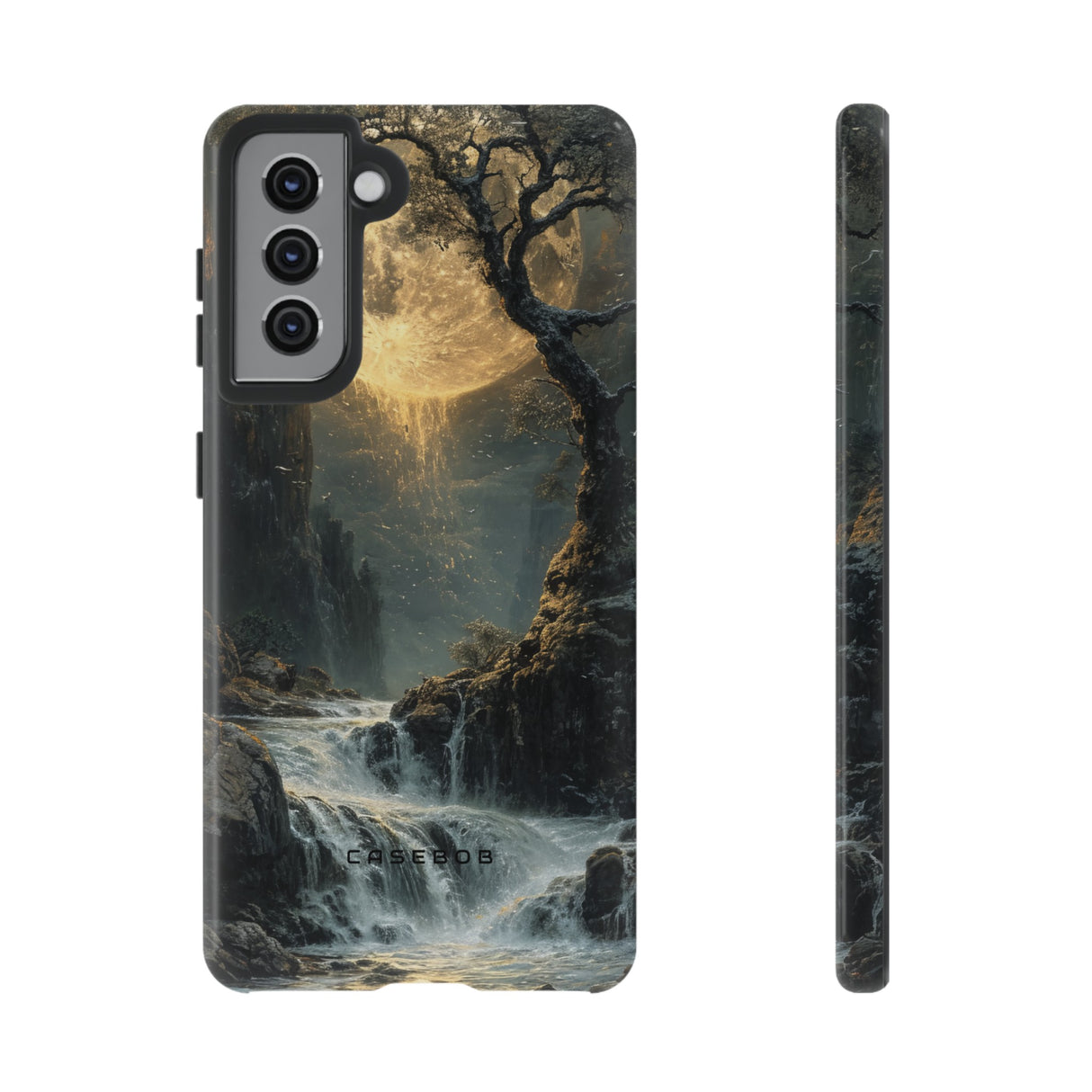 Moonlit Waterfall Silence - Protective Phone Case