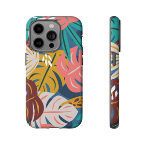 Tropical Leaf Mono - Protective Phone Case