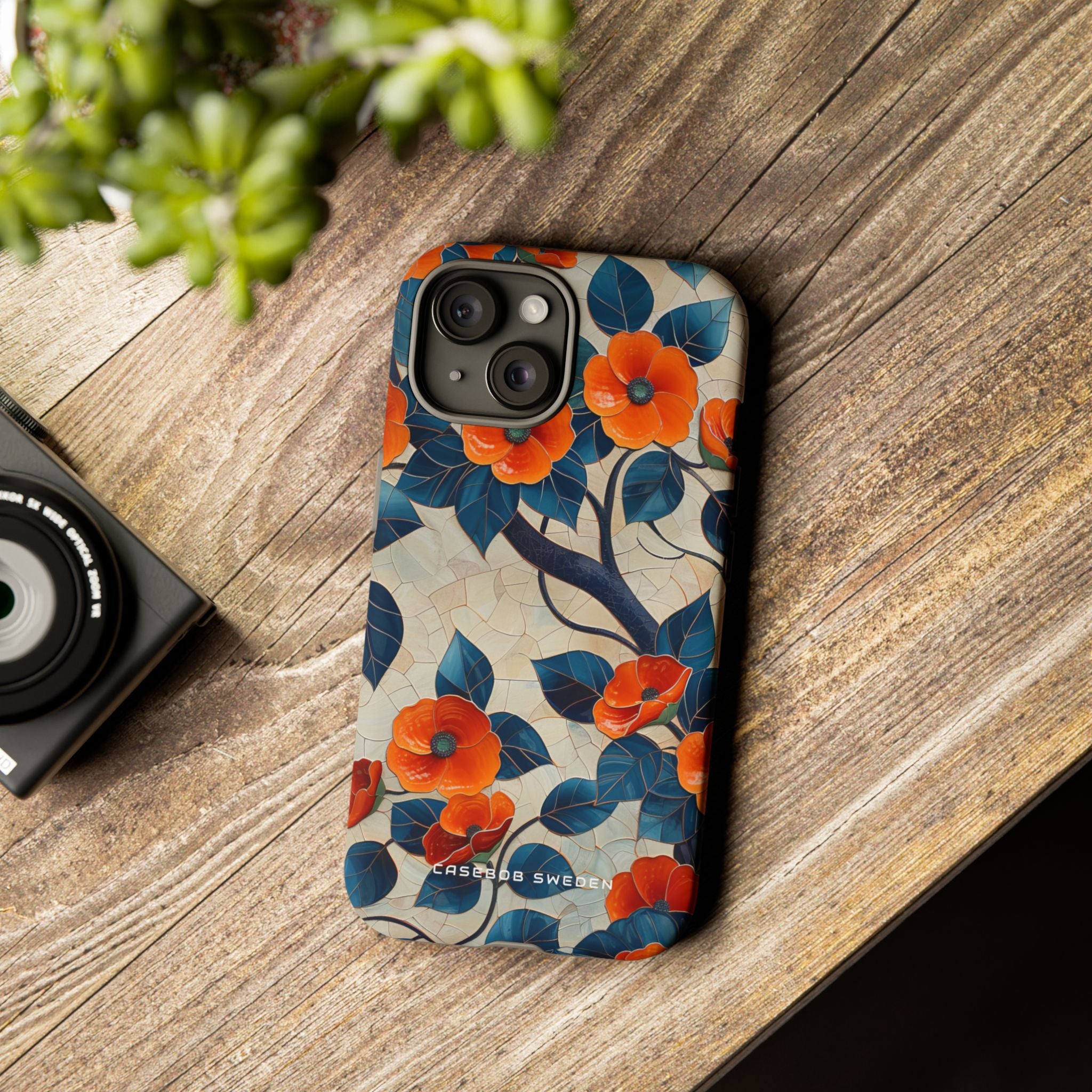 Orange Blossoms Mosaic Harmony iPhone 15 - Tough Phone Case