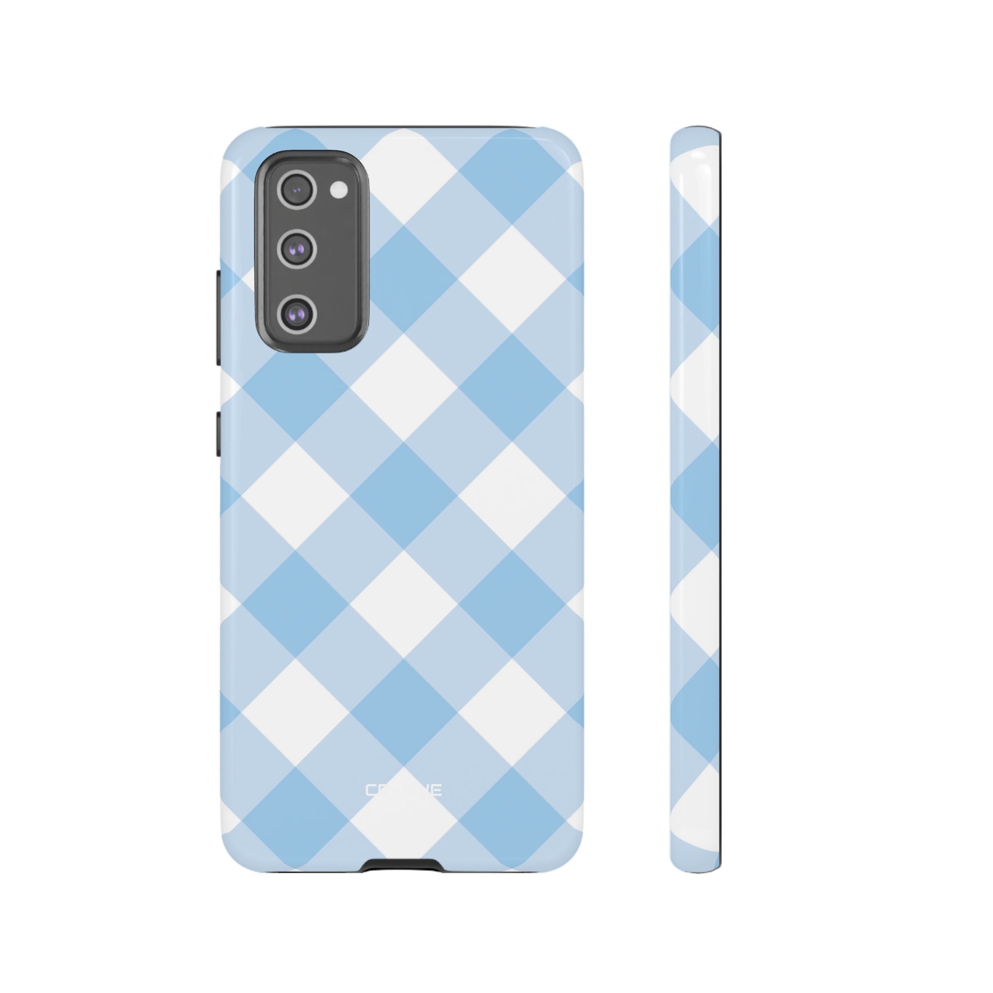 Soft Blue Gingham Elegance - Samsung Case
