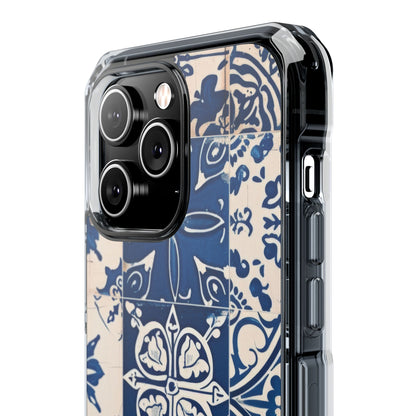 Ornate Blue Tiles iPhone 14 - Impact Clear+