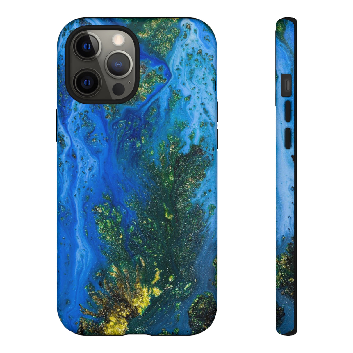 Blue Globe Ink Art iPhone Case (Protective) iPhone 12 Pro Max Matte Phone Case