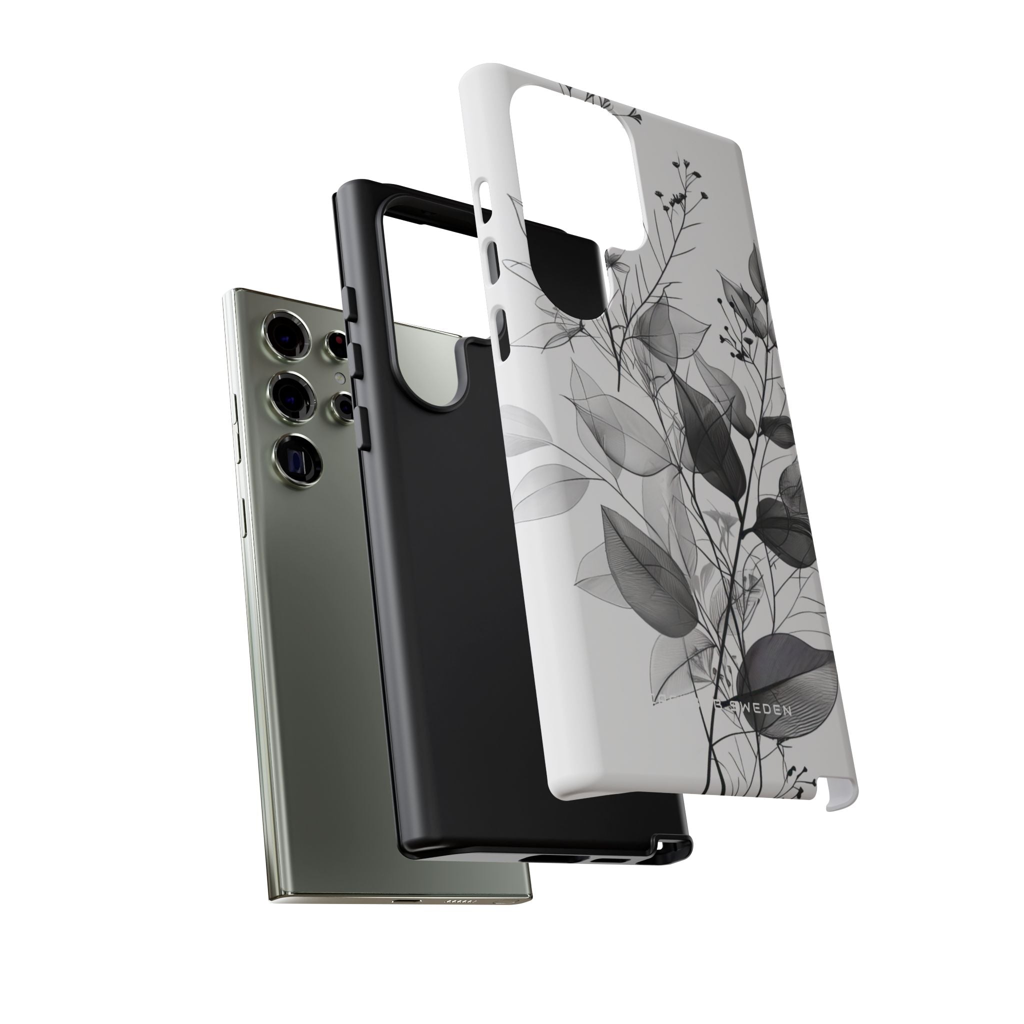 Monochrome Floral Elegance Samsung S23 - Tough Phone Case