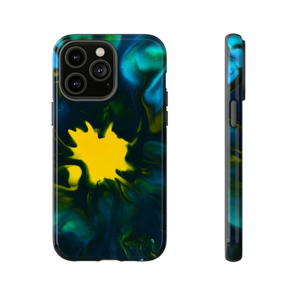 Yellow Spot Ink Art - Protective Phone Case