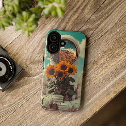 Sunflower Astronaut iPhone 16 Pro Case - Tough