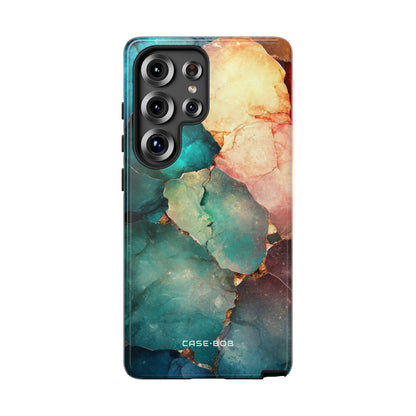 Teal Mosaic Veins Samsung S25 Ultra Case - Tough
