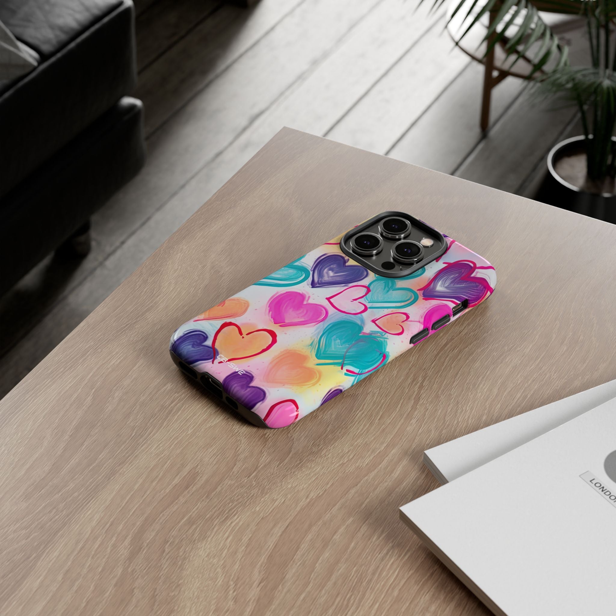 Hearts Dance Playfully - iPhone Case