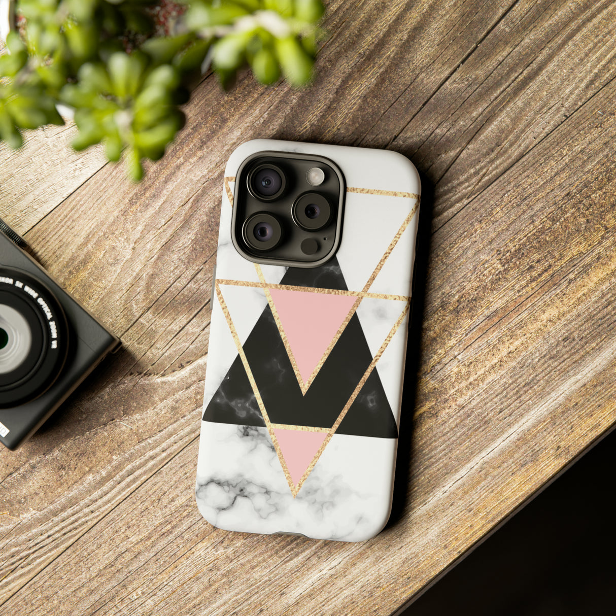 Marble Triangles - Protective Phone Case