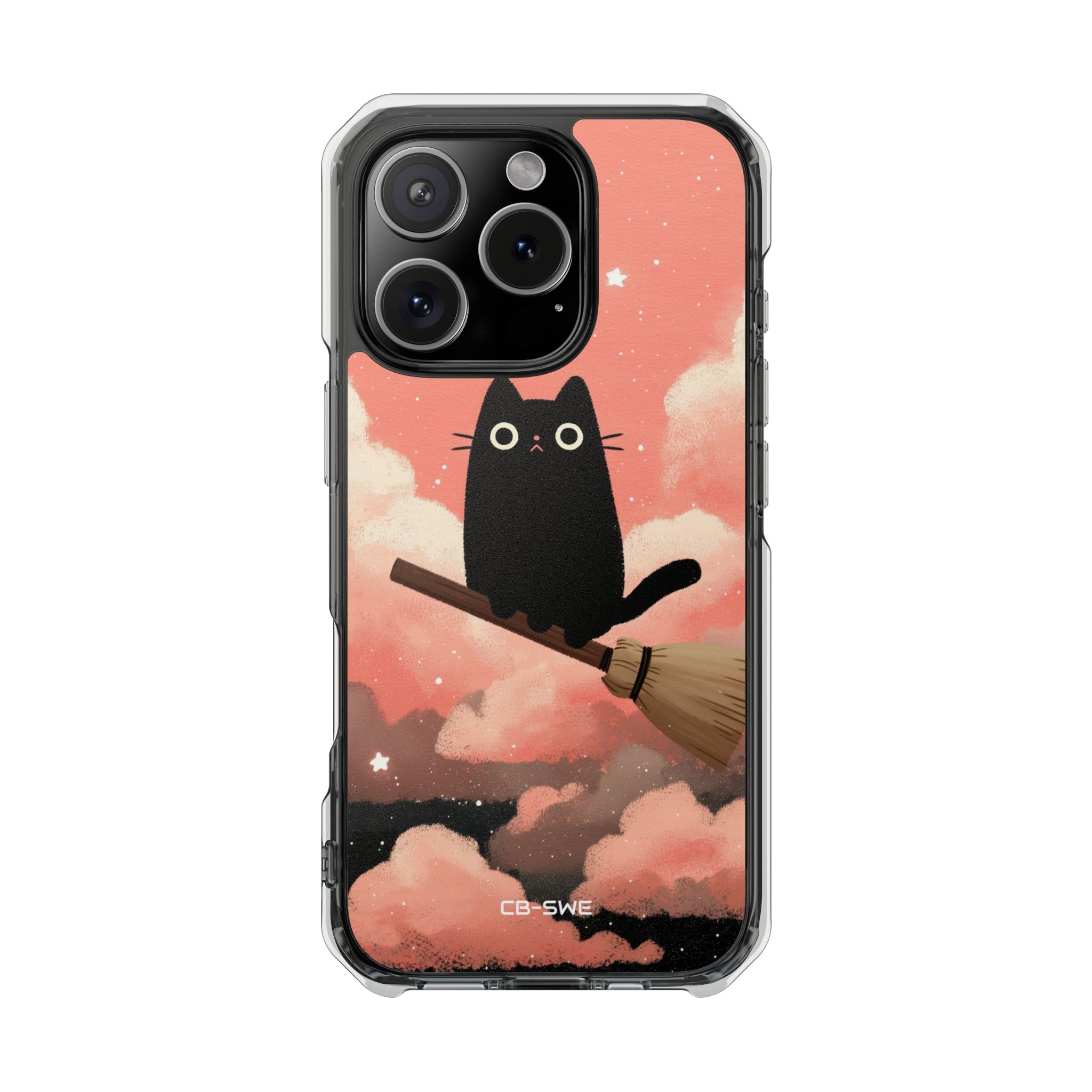 Cat Rides Broom iPhone Case - Impact