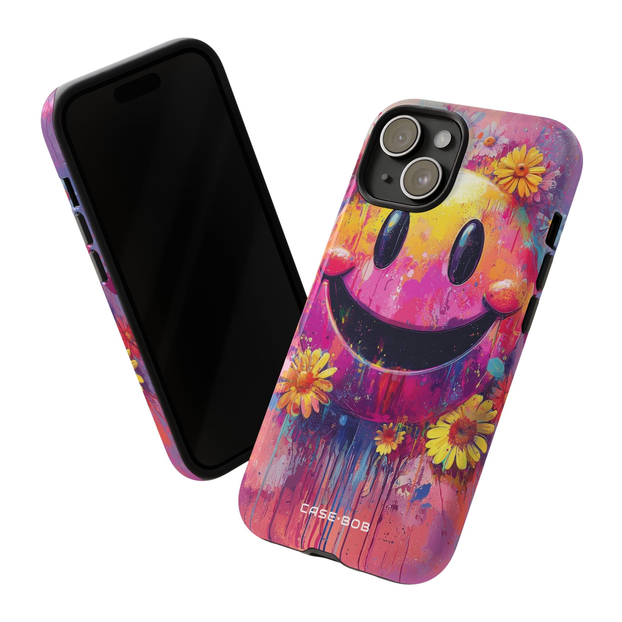 Smiley Bloom iPhone 15 Case - Tough