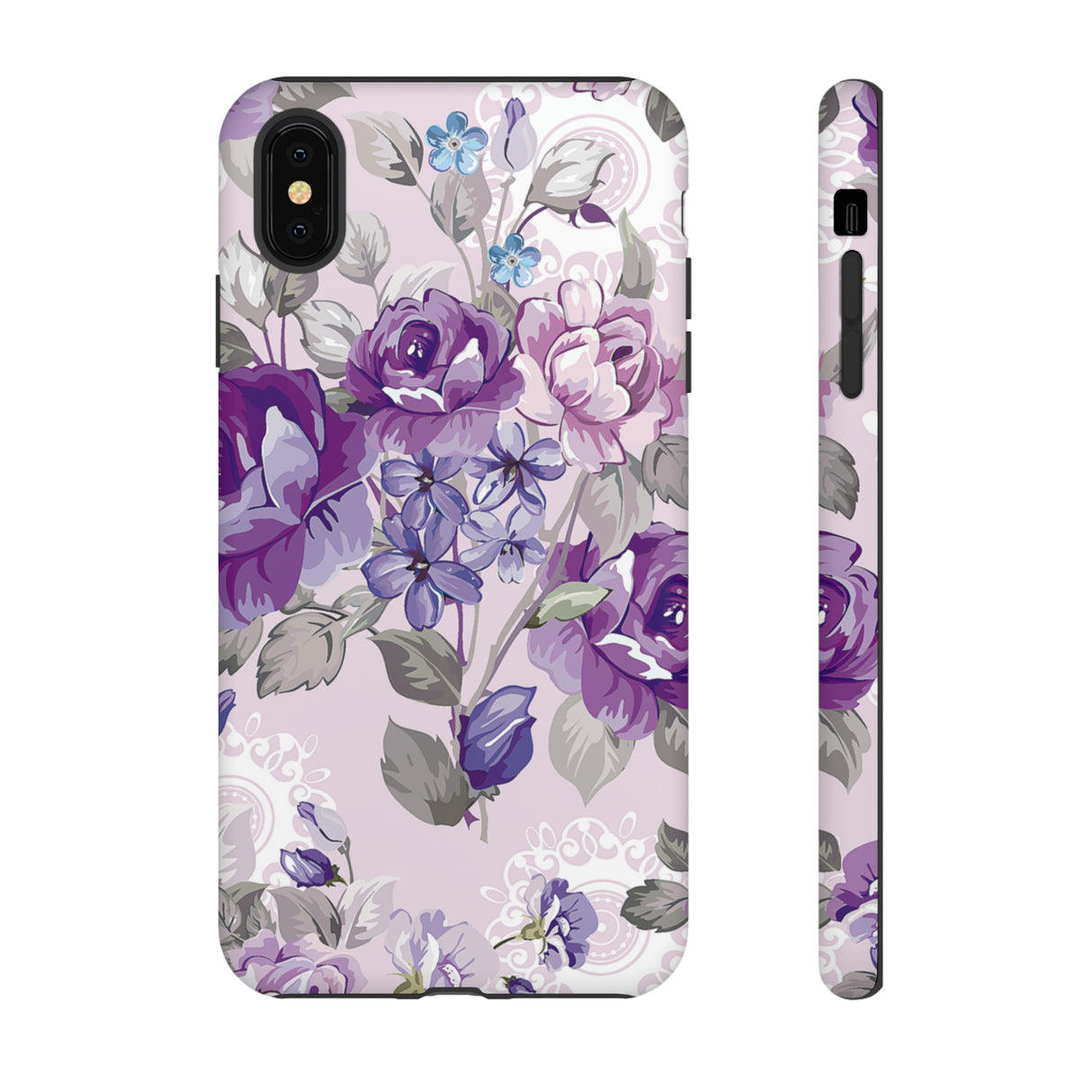 Beautiful vintage purple flower iPhone case - Protective Phone Case