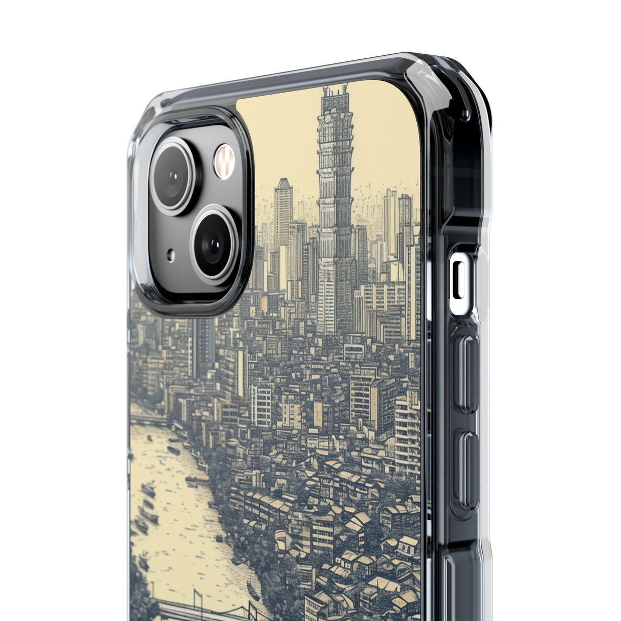 Nostalgic Metropolis - Phone Case for iPhone (Clear Impact - Magnetic)