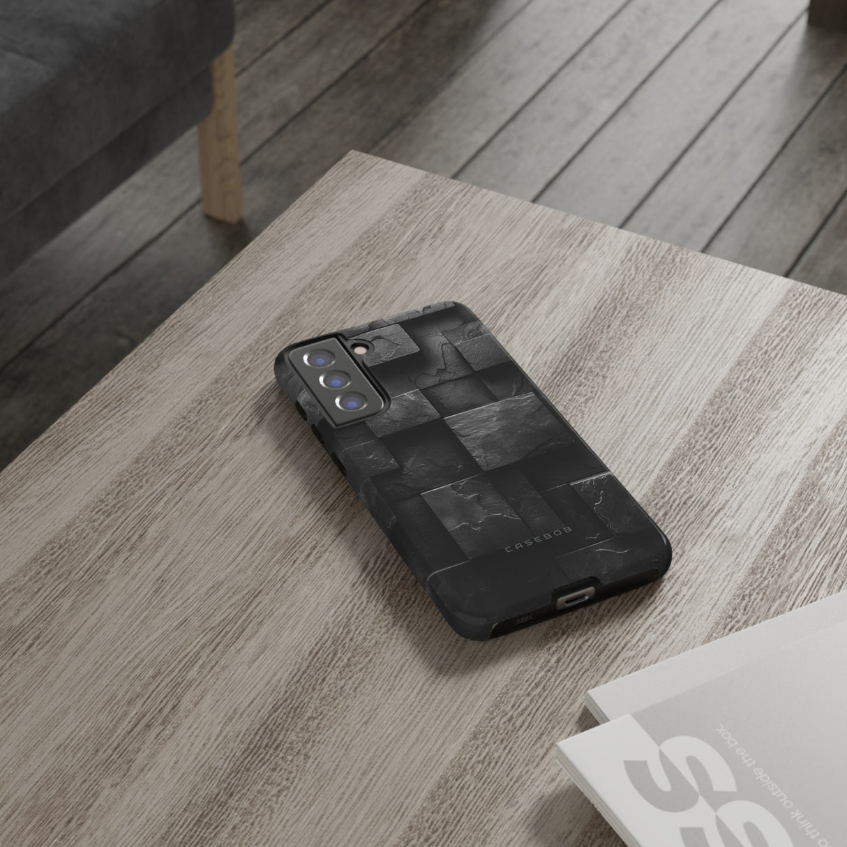 Black Geometric Elegance - Protective Phone Case