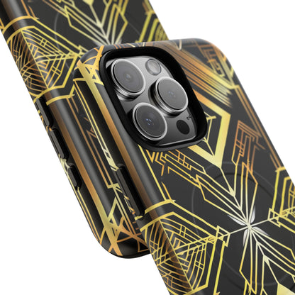 Golden Geometric Opulence iPhone 16 | Tough+ Phone Case