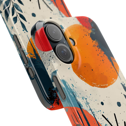 Orange Blue Splash - Slim iPhone 16 Phone Case