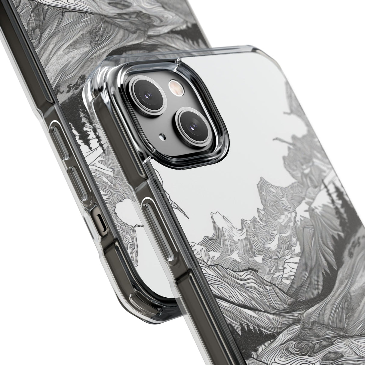 Monochrome Serenity - Phone Case for iPhone (Clear Impact - Magnetic)