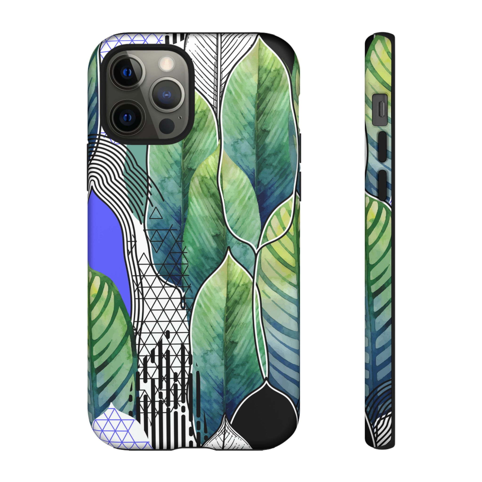 Watercolor Green Leafs - Protective Phone Case