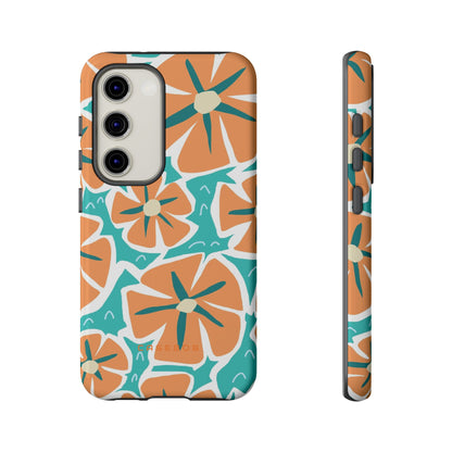 Orange Happy Flower - Protective Phone Case