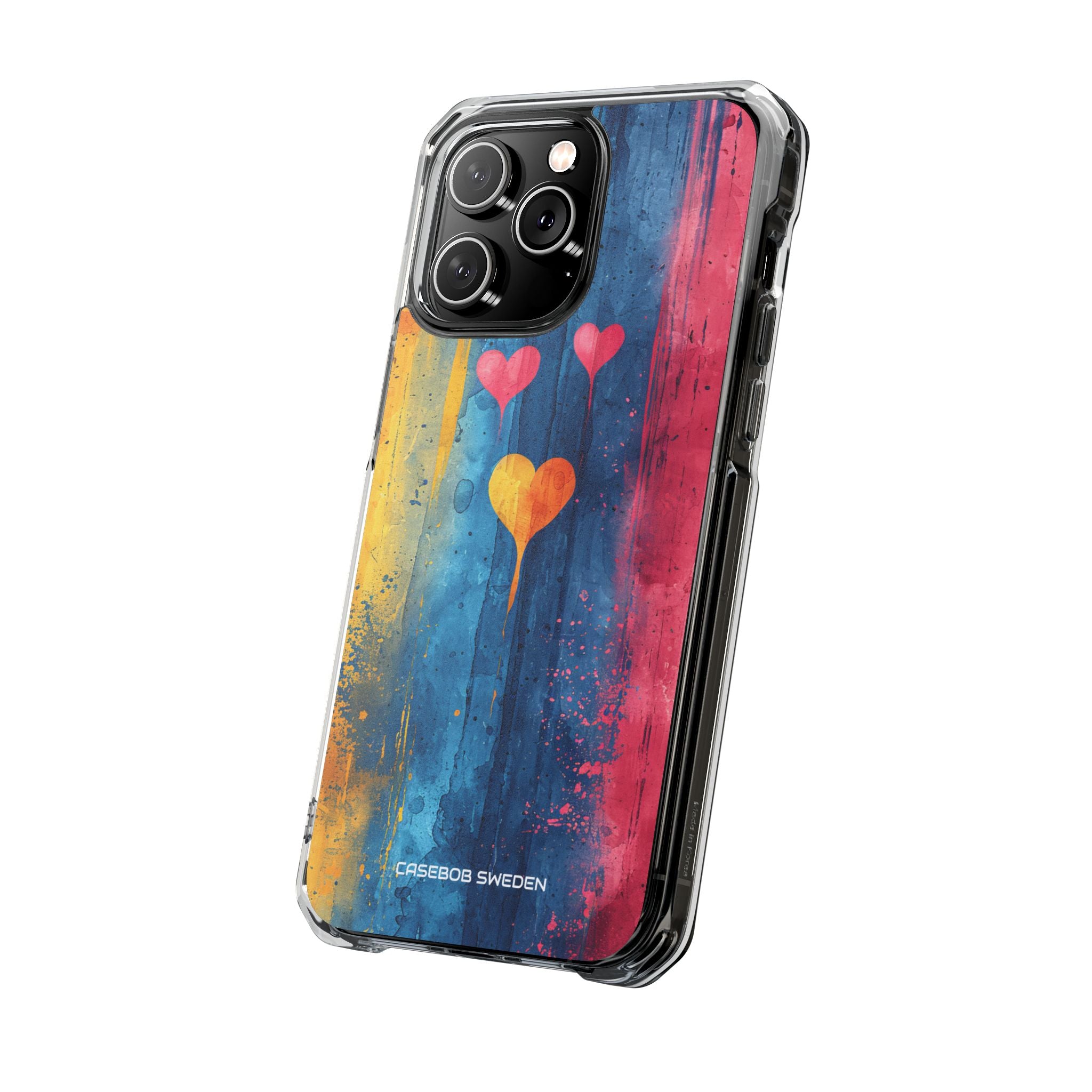 Hearts Watercolor Art - Clear Impact iPhone 14 Phone Case