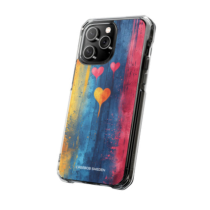 Hearts Watercolor Art - Clear Impact iPhone 14 Phone Case