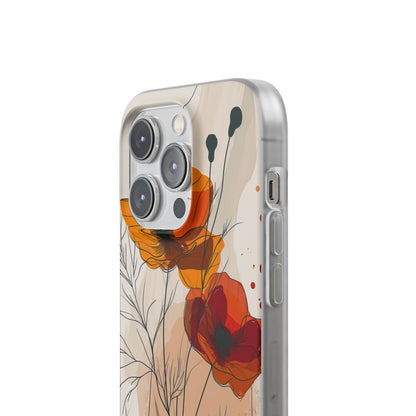 Fiery Floral Abstraction | Flexible Phone Case for iPhone