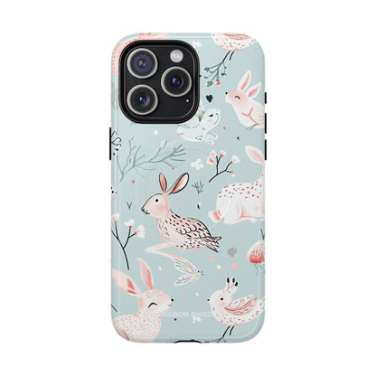 Whimsical Bunny Blossom - Tough + MagSafe® iPhone 15 Phone Case