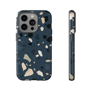 Dark Blue Terrazzo - Protective Phone Case