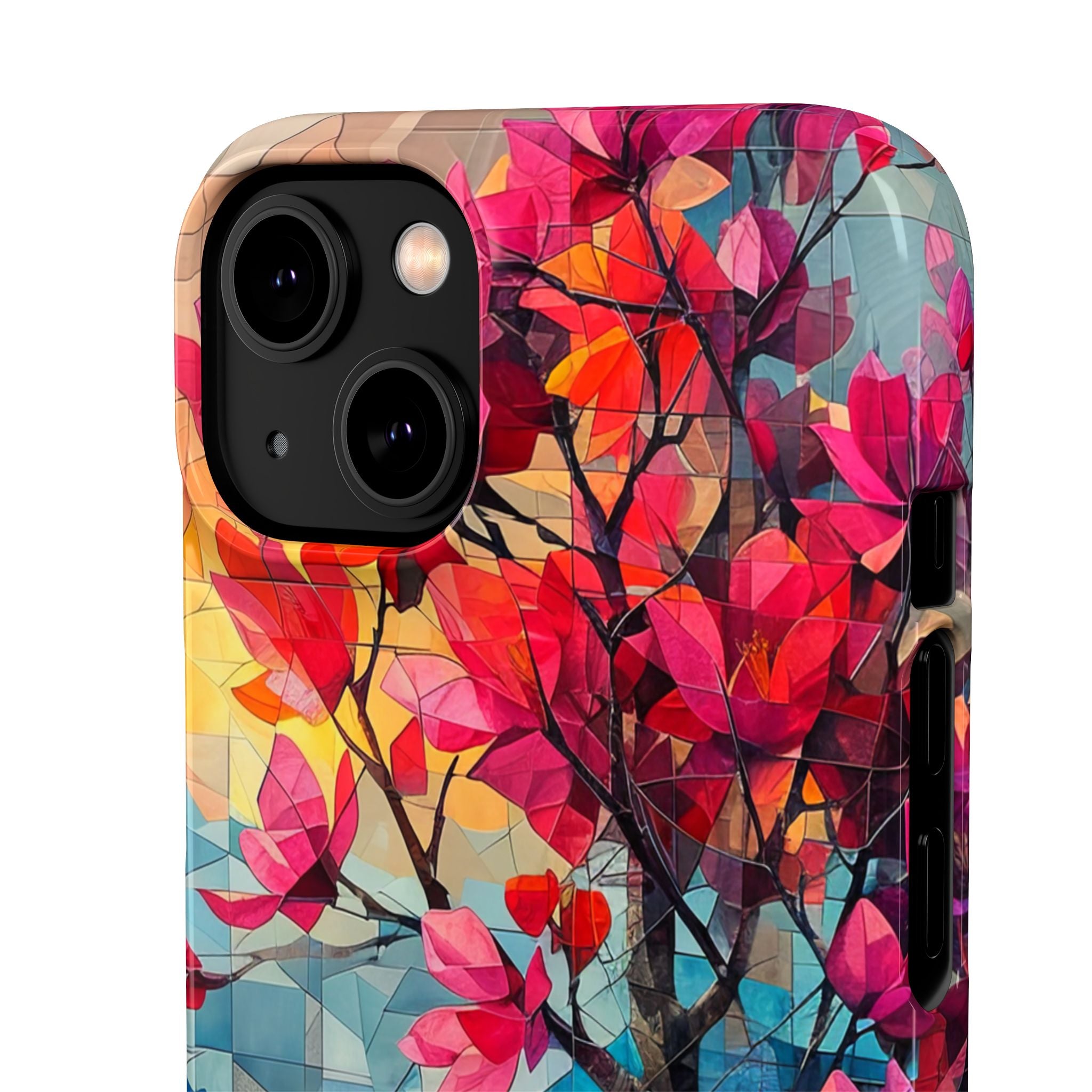 Vibrant Geometric Tree Landscape iPhone 14 - Slim Phone Case