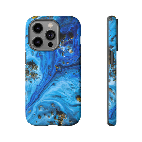 Blue Ice Melt Ink Art iPhone Case (Protective) iPhone 14 Pro Matte Phone Case