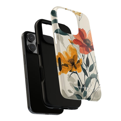 Elegant Floral Harmony iPhone 16 - Tough Phone Case