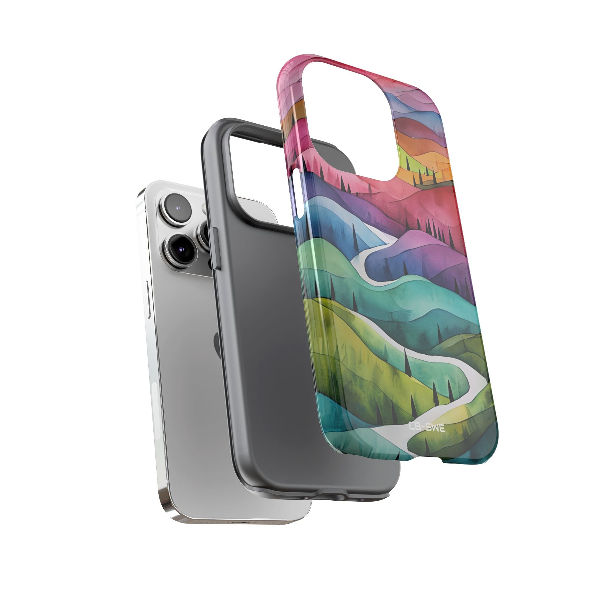 Whimsical Colorful Valleys - iPhone Case