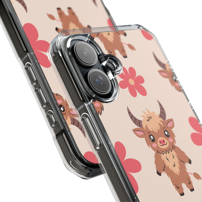Cute Cattle & Flowers iPhone Case - Impact