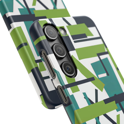 Green Geometry Glide Samsung S23 - Slim Phone Case