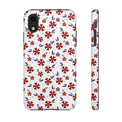 Red Flower Pattern - Protective Phone Case