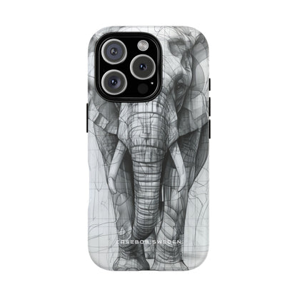 Elephant Line Geometry iPhone 16  Tough+ Phone Case