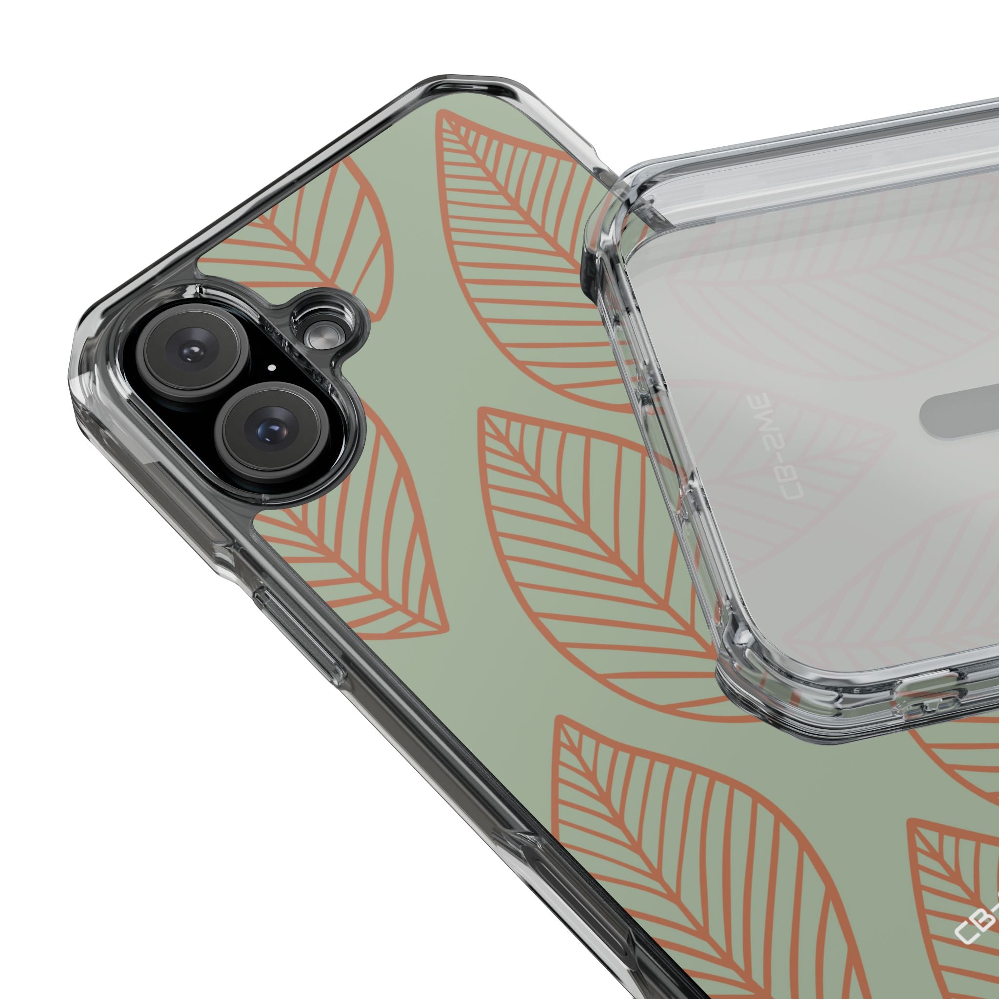 Mint and Orange Leaves iPhone Case - Impact