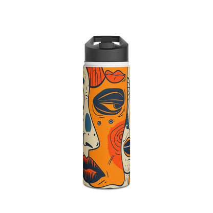 Overlapping Faces - Stainless Steel Water Bottle