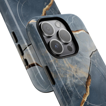 Jagged Vein Navy iPhone 15 Pro Case - Tough+