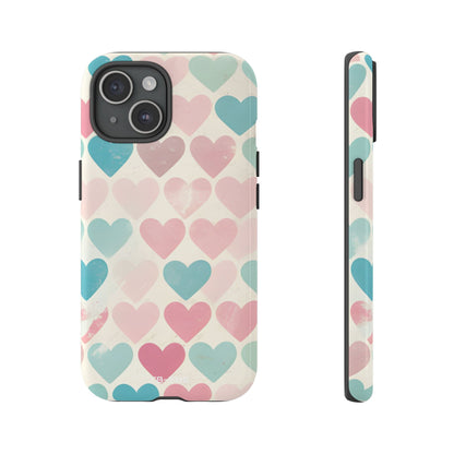 Retro Hearts Symmetry - iPhone Case