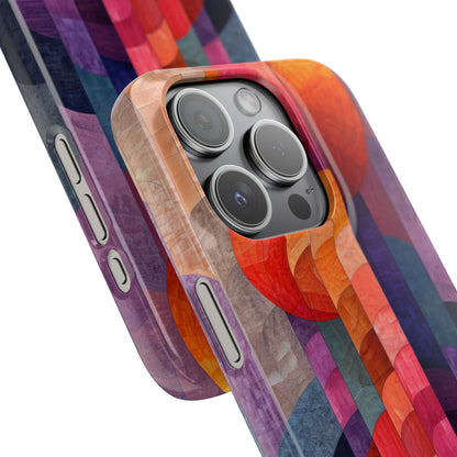 Purple Orange Abstract - Slim iPhone 15 Phone Case