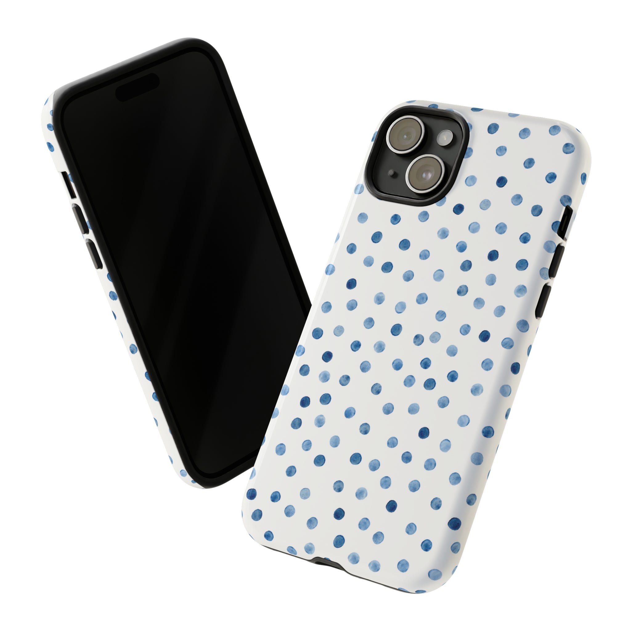 Blue Dots Pattern - Protective Phone Case