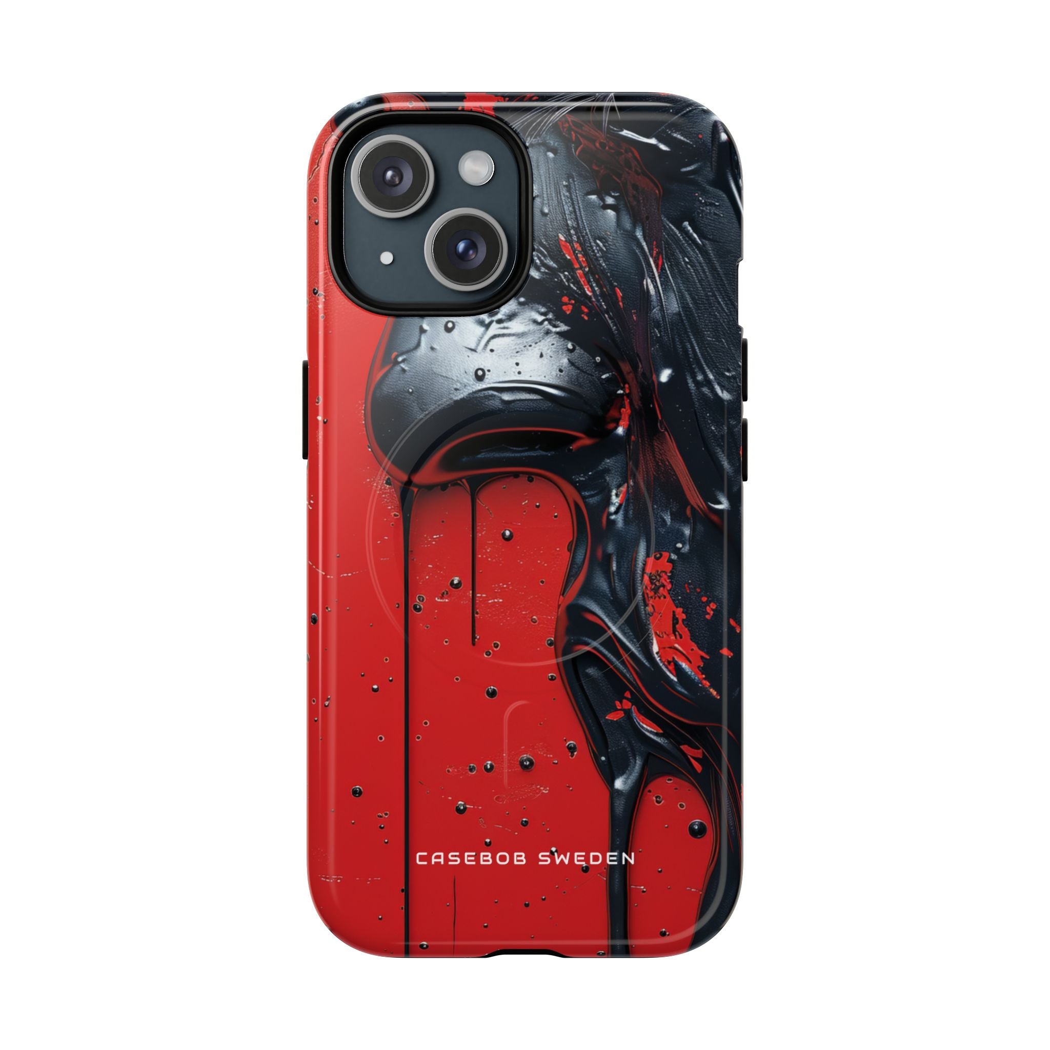 Textured Crimson Bloom iPhone 15 | Tough+ Phone Case