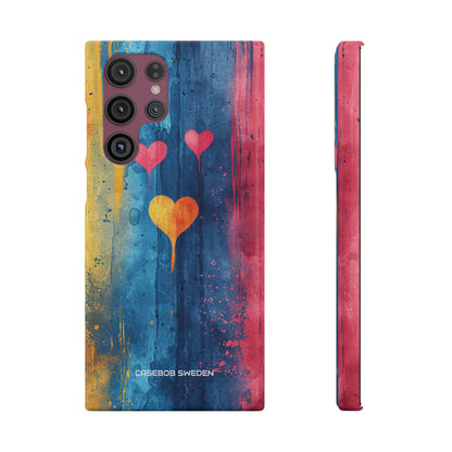 Hearts Watercolor Art - Slim Samsung S22 Phone Case