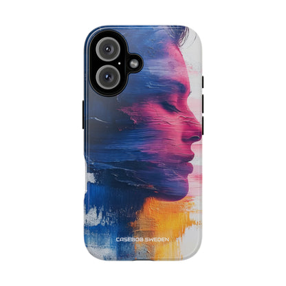 Blue Magenta Portrait - Tough iPhone 16 Phone Case