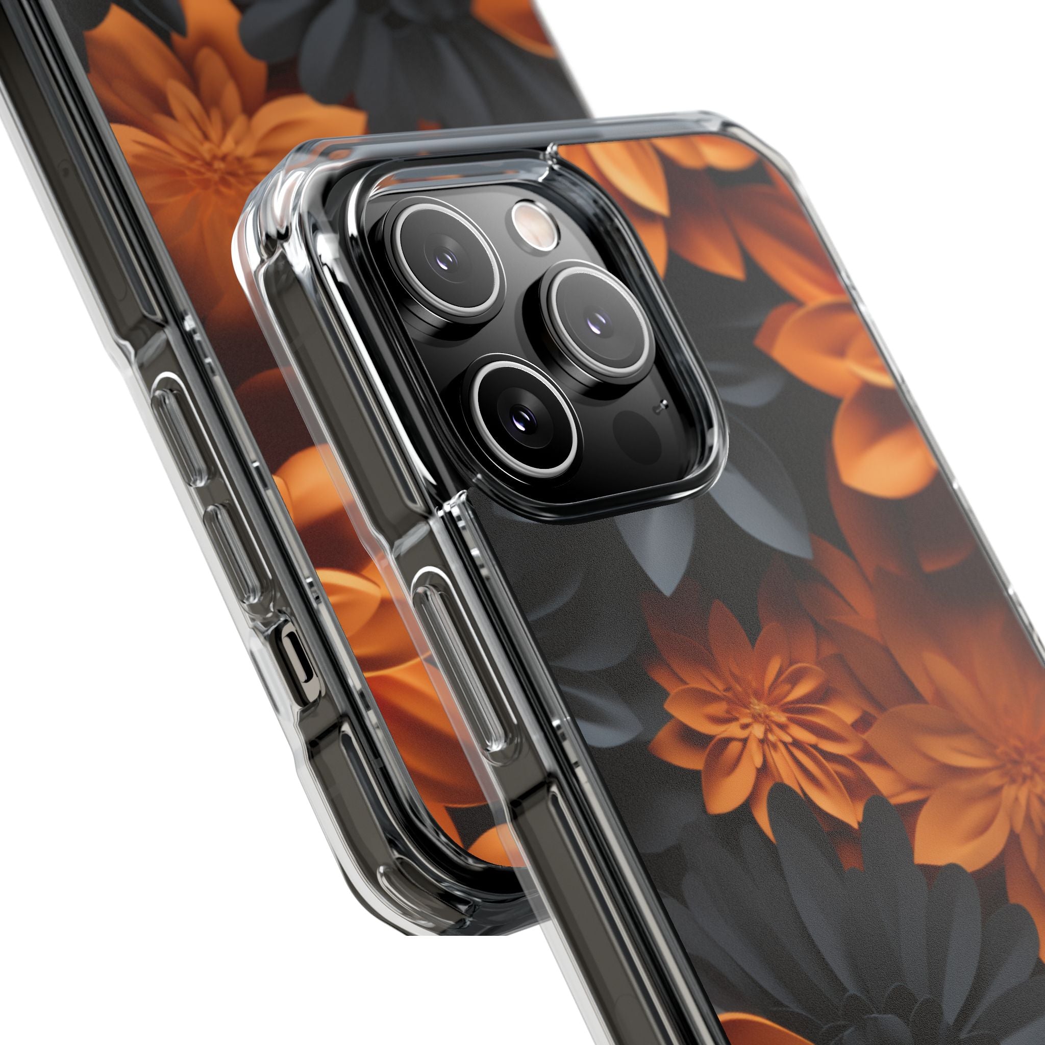 Graphical Orange Florals iPhone Case - Impact