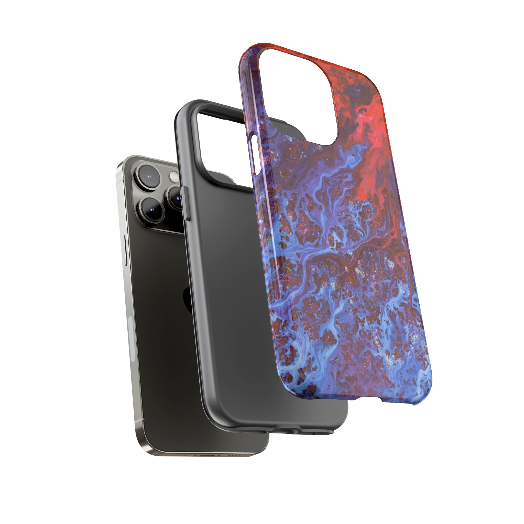 Blue Lava Ink Art iPhone Case (Protective) Phone Case