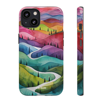Whimsical Colorful Valleys - iPhone Case